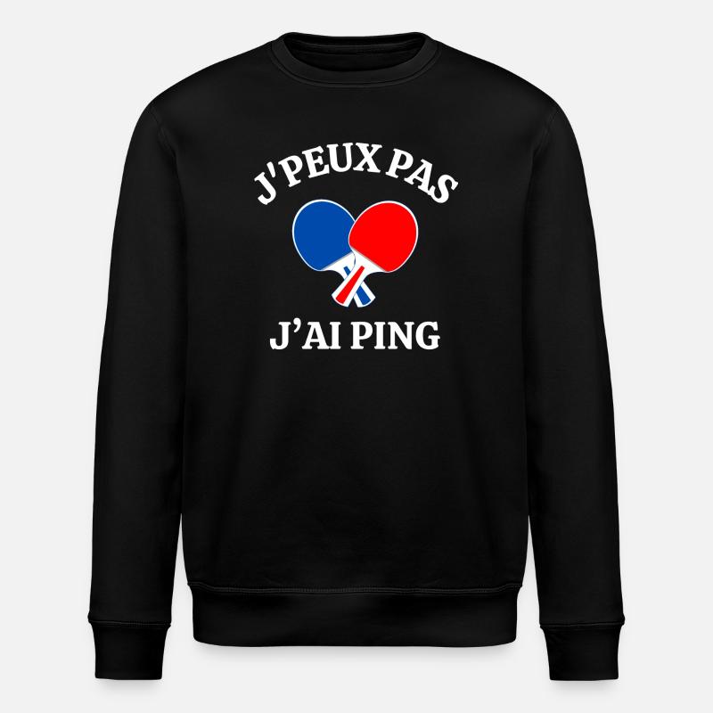 ping-pong, fan de ping-pong, ping - Sweat bio ROLLER Stanley/Stella Unisexe - noir