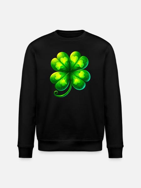 Four-leaf clover - Stanley/Stella ROLLER Unisex Organic Sweatshirt - black