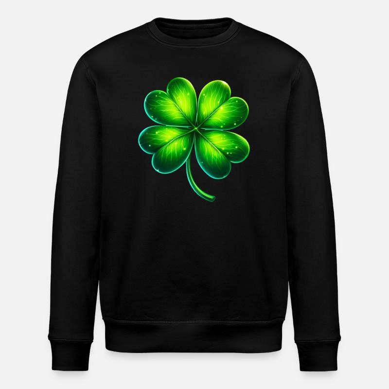 Four-leaf clover - Stanley/Stella ROLLER Unisex Organic Sweatshirt - black