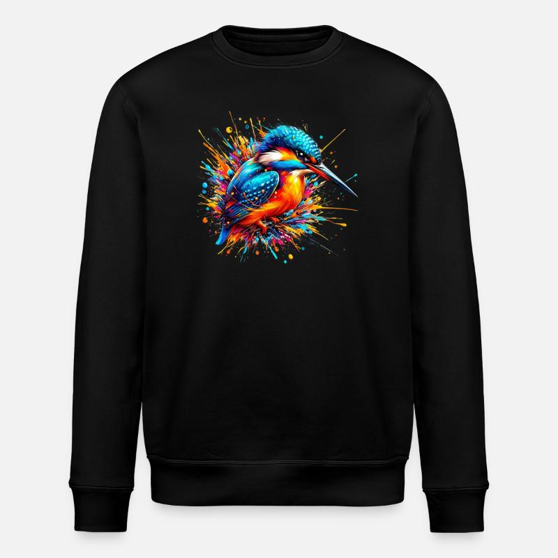 Kingfisher - Stanley/Stella ROLLER Unisex Organic Sweatshirt - black