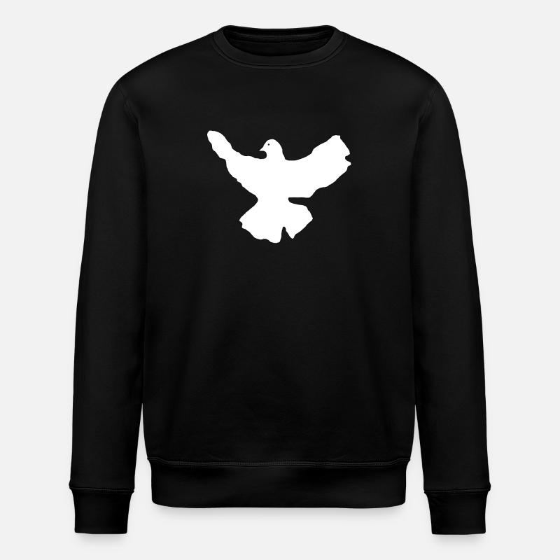 Weiße Friedenstaube - Stanley/Stella Unisex Bio-Sweatshirt ROLLER - Schwarz