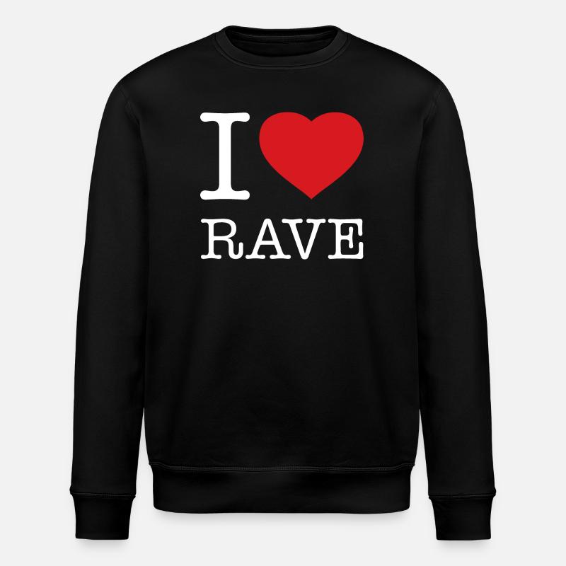 I LOVE RAVE - Stanley/Stella Unisex Bio-Sweatshirt ROLLER - Schwarz