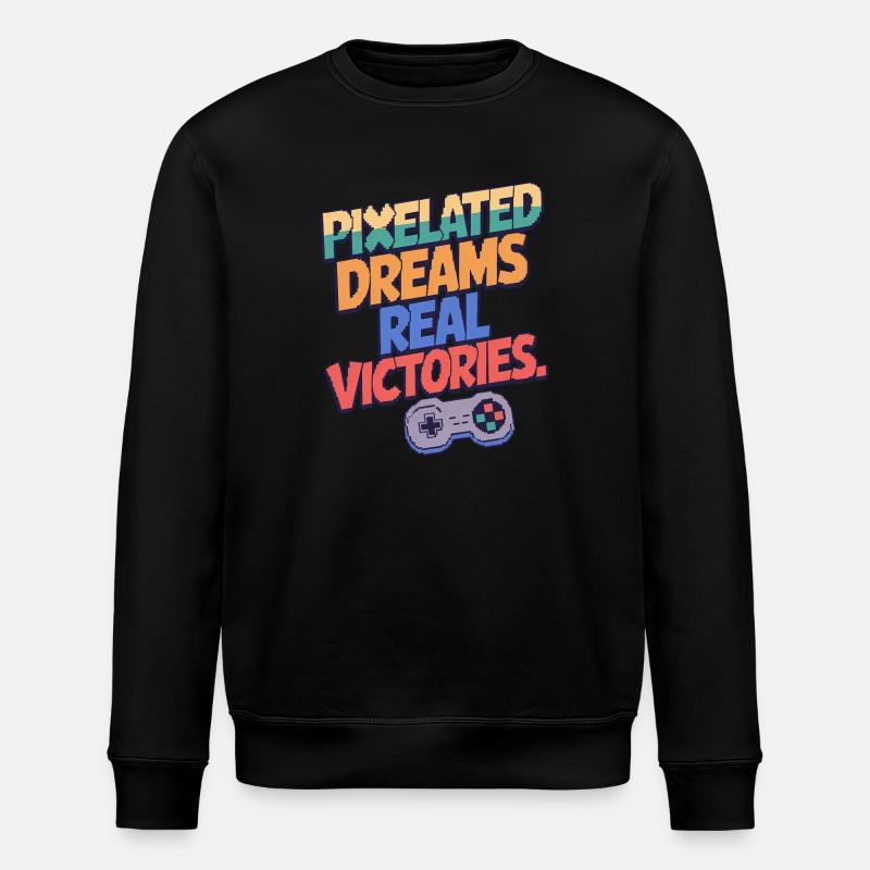 PIXELIGE TRÄUME, ECHTE SIEGE - Stanley/Stella Unisex Bio-Sweatshirt ROLLER - Schwarz