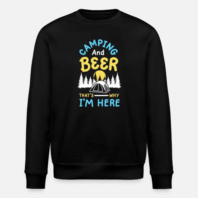 Camping und Bier Camper - Stanley/Stella Unisex Bio-Sweatshirt ROLLER - Schwarz