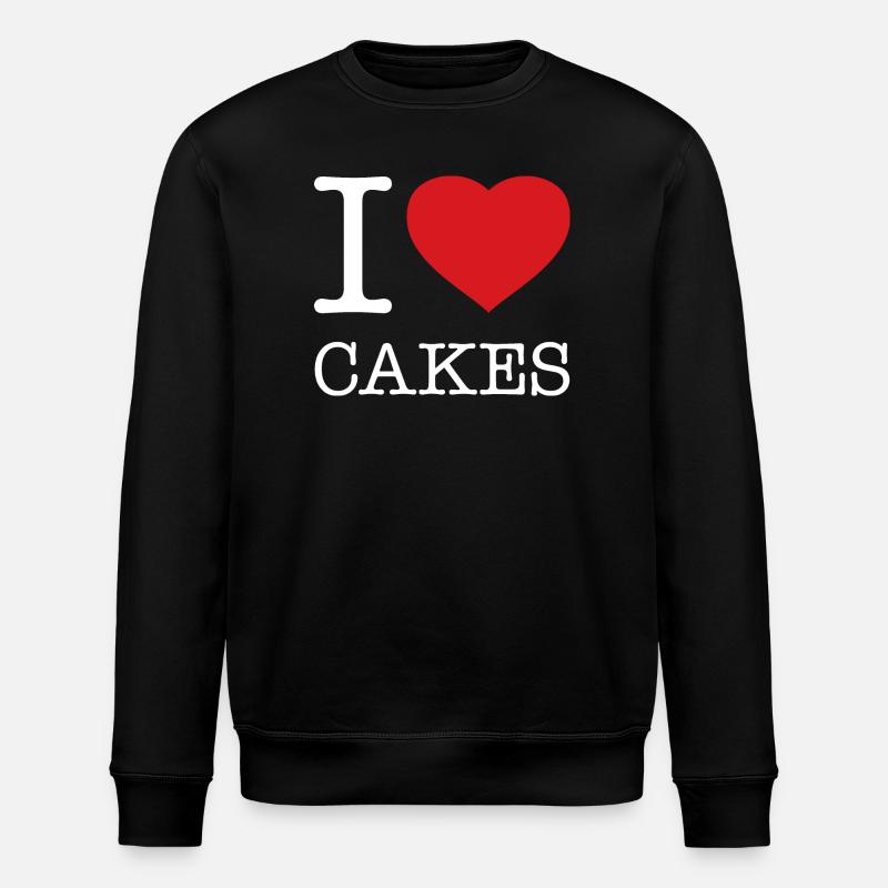 I LOVE CAKES Cake - Stanley/Stella ROLLER Unisex Organic Sweatshirt - black