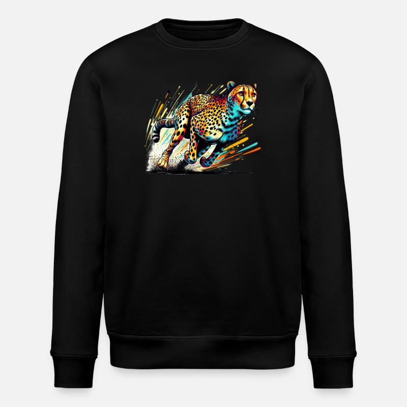 Cheetah - Stanley/Stella ROLLER Unisex Organic Sweatshirt - black