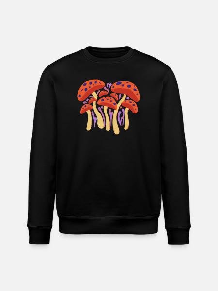 Waldpilz Truppe in Rotgelb - Stanley/Stella Unisex Bio-Sweatshirt ROLLER - Schwarz
