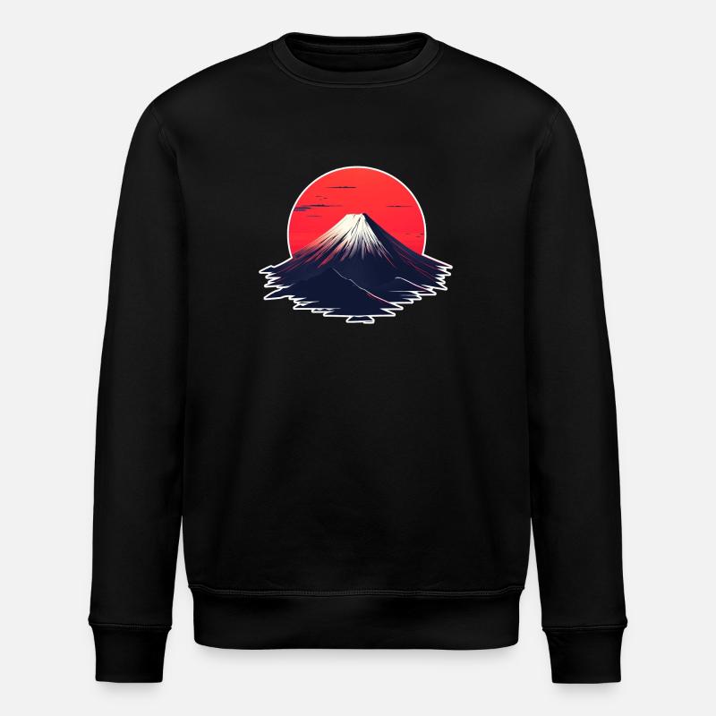 Coucher de soleil rouge au-dessus du volcan - Sweat bio ROLLER Stanley/Stella Unisexe - noir