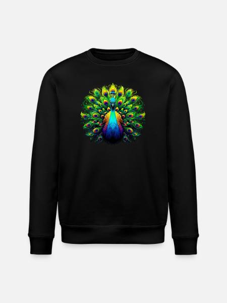 Peacock - Stanley/Stella ROLLER Unisex Organic Sweatshirt - black