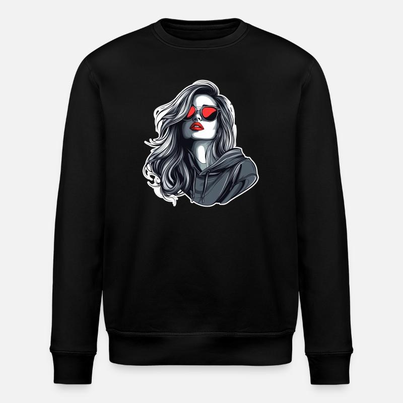 Fille à capuche grise glamure - Sweat bio ROLLER Stanley/Stella Unisexe - noir