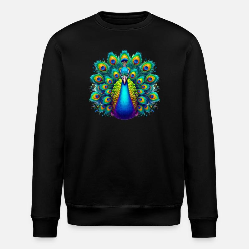 Peacock - Stanley/Stella ROLLER Unisex Organic Sweatshirt - black