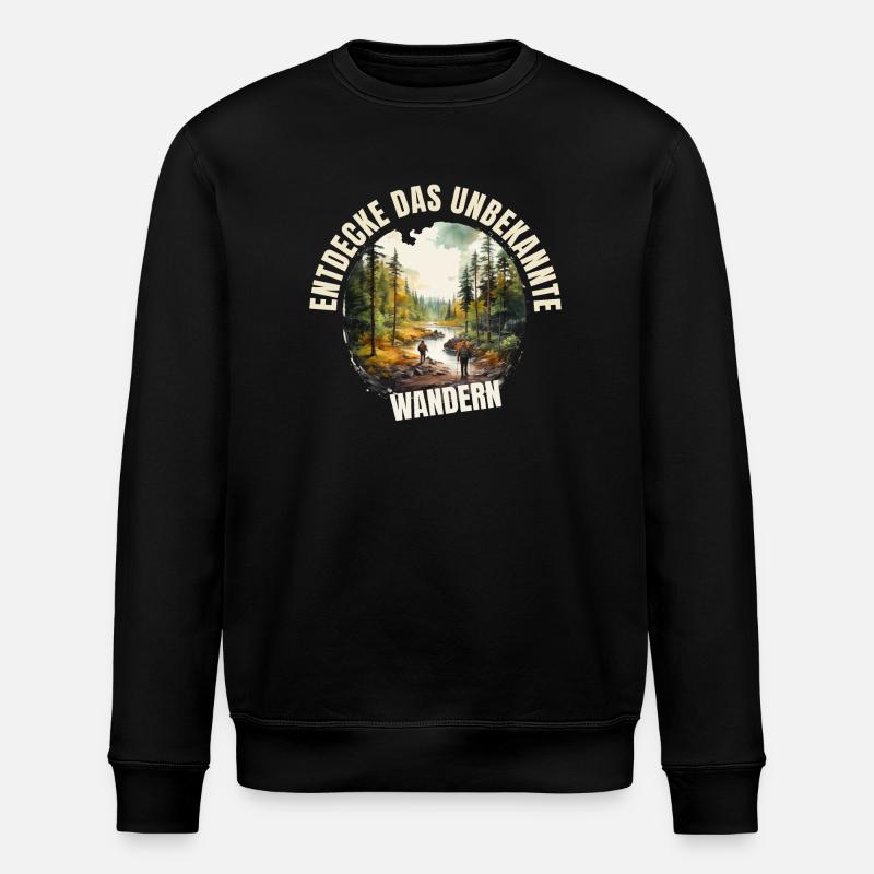 Entdecke das Unbekannte - Stanley/Stella Unisex Bio-Sweatshirt ROLLER - Schwarz