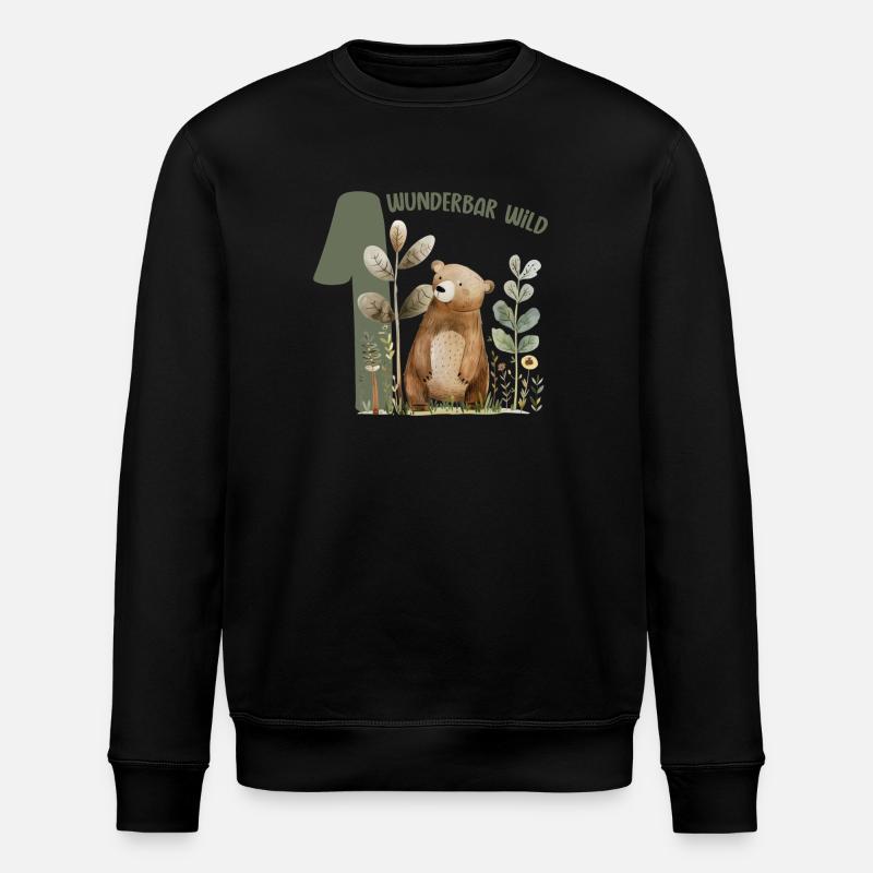 Wunderbar Wild Bärwald Illustration - Stanley/Stella Unisex Bio-Sweatshirt ROLLER - Schwarz