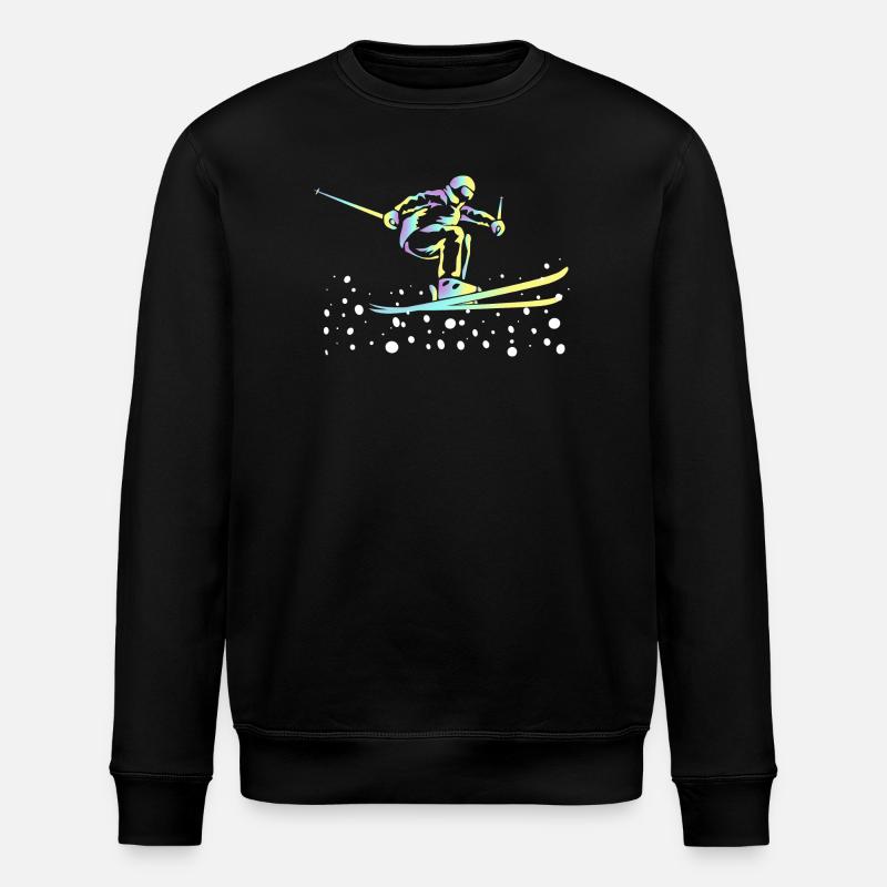Neon Gradient Ski Jumping - Stanley/Stella ROLLER Unisex Organic Sweatshirt - black