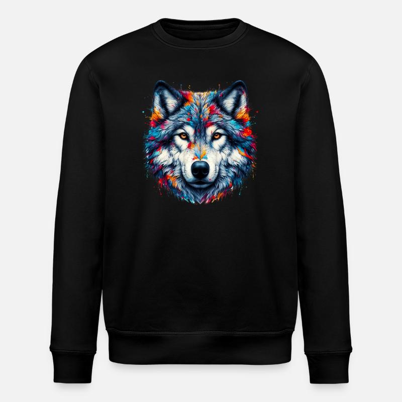 Wolf - Stanley/Stella Unisex Bio-Sweatshirt ROLLER - Schwarz