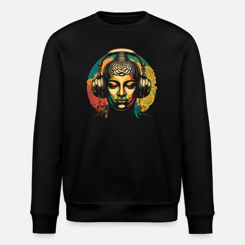 Buddha - Stanley/Stella ROLLER Unisex Organic Sweatshirt - black