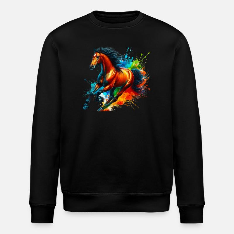 Pferd - Stanley/Stella Unisex Bio-Sweatshirt ROLLER - Schwarz