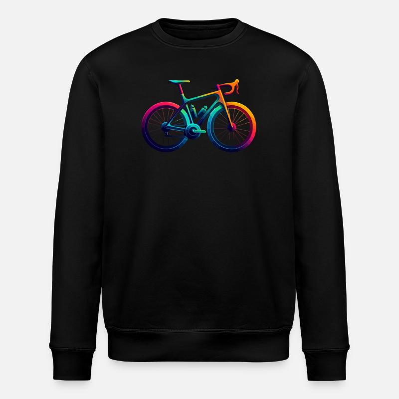 Illustration de cyclisme arc-en-ciel vibrant - Sweat bio ROLLER Stanley/Stella Unisexe - noir