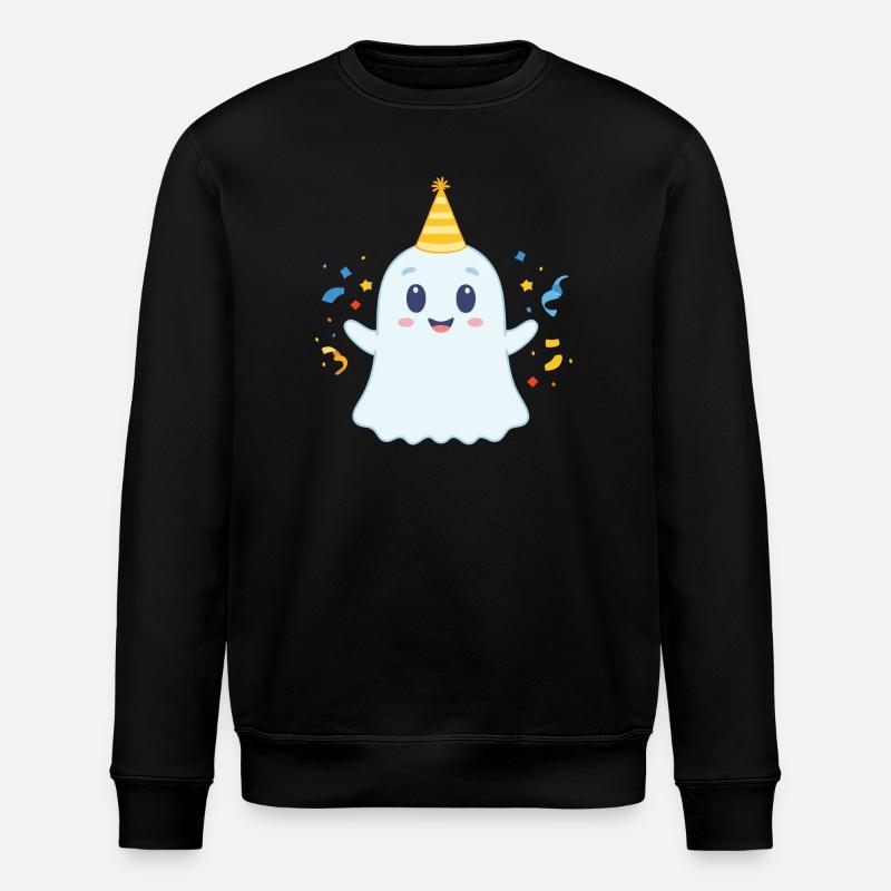 cute party ghost - Stanley/Stella ROLLER Unisex Organic Sweatshirt - black