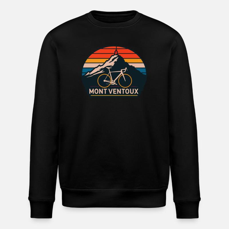 Mont Ventoux mit Fahrrad - Stanley/Stella Unisex Bio-Sweatshirt ROLLER - Schwarz