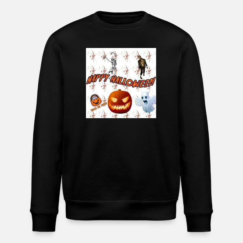 happy halloween version 3 - Stanley/Stella ROLLER Unisex Organic Sweatshirt - black