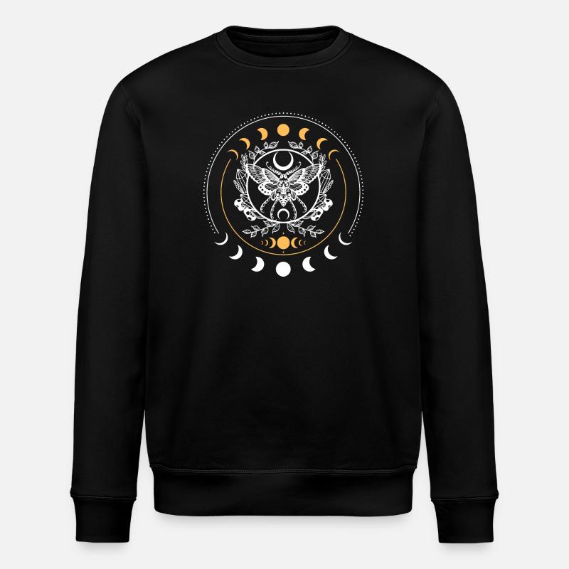 Celestial Moth Mandala - Stanley/Stella ROLLER Unisex Organic Sweatshirt - black