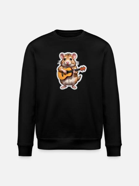 Hamster spielt Gitarre - Stanley/Stella Unisex Bio-Sweatshirt ROLLER - Schwarz