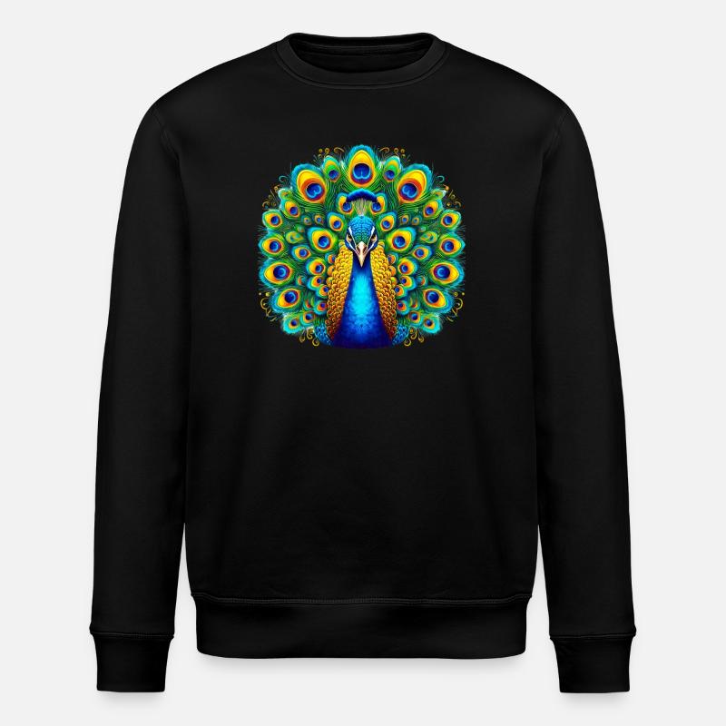 Peacock - Stanley/Stella ROLLER Unisex Organic Sweatshirt - black