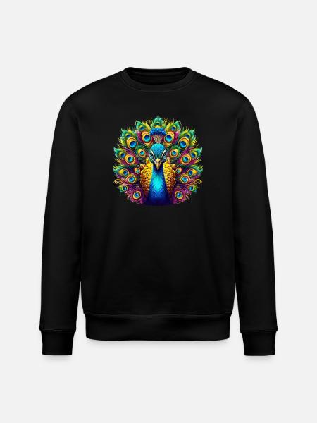 Peacock - Stanley/Stella ROLLER Unisex Organic Sweatshirt - black