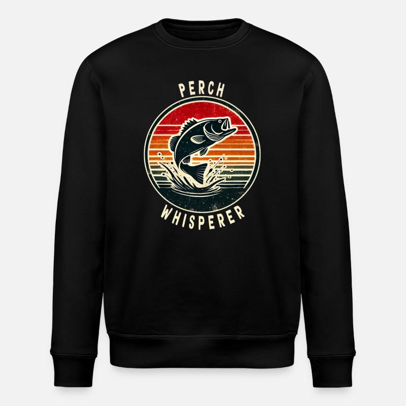 Perch whisper design - Stanley/Stella ROLLER Unisex Organic Sweatshirt - black