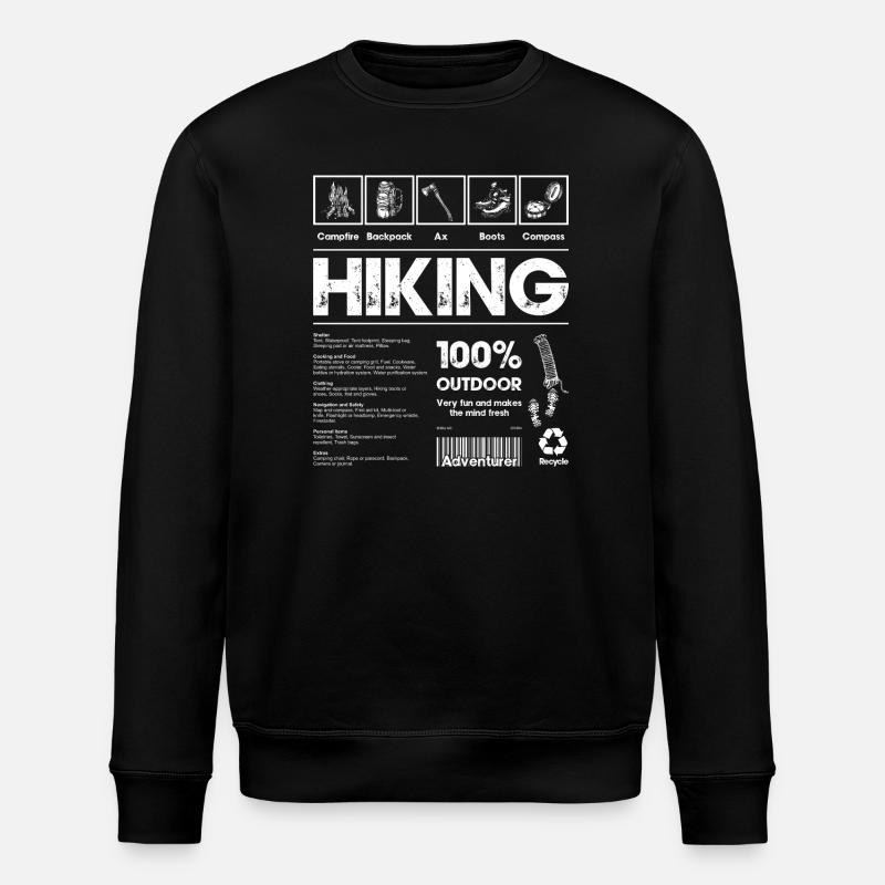 Wandern 100% Outdoor Mutig - Stanley/Stella Unisex Bio-Sweatshirt ROLLER - Schwarz