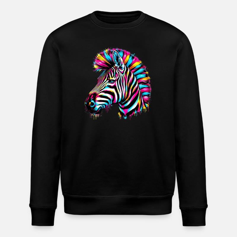 Zebra - Stanley/Stella ROLLER Unisex Organic Sweatshirt - black