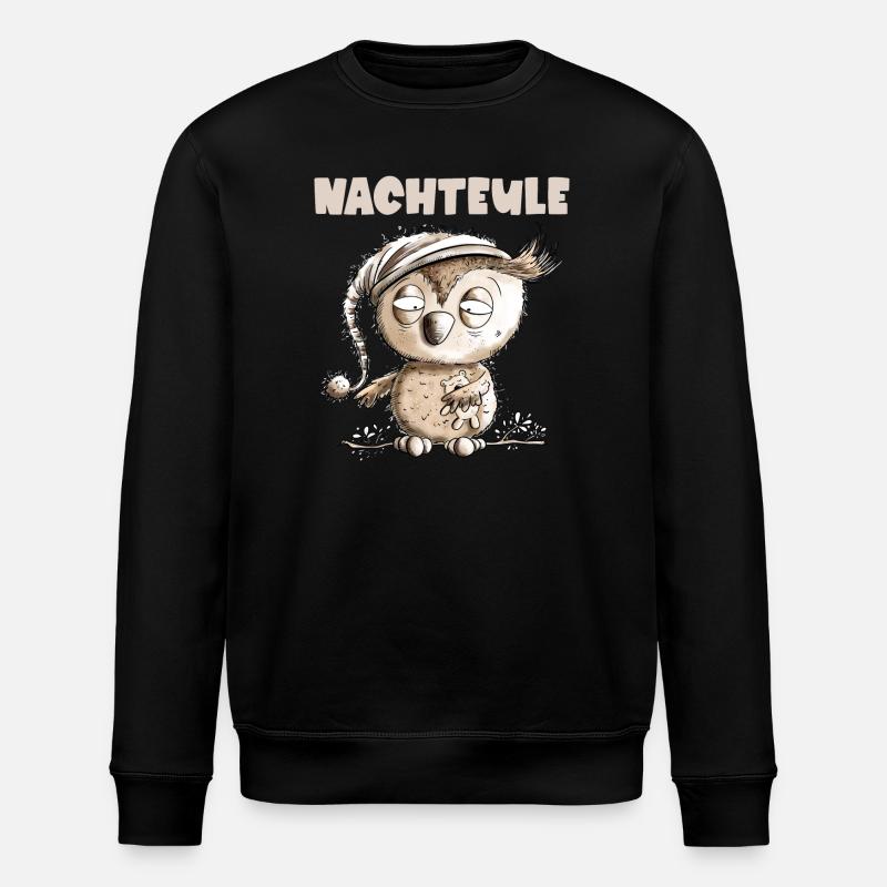 Droll Night Owl Owl - Stanley/Stella ROLLER Unisex Organic Sweatshirt - black