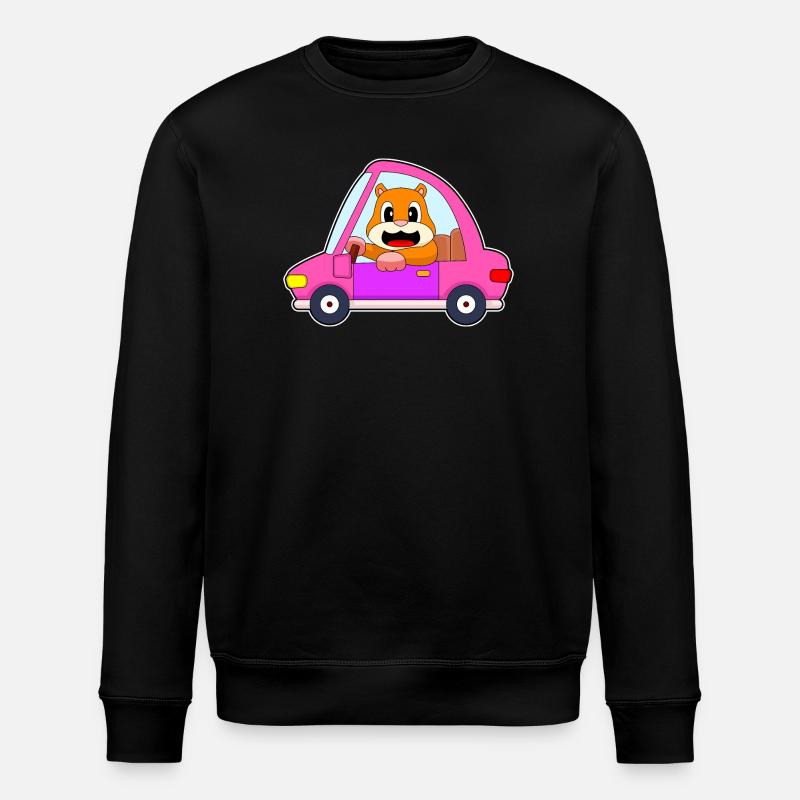 Hamster Car - Stanley/Stella ROLLER Unisex Organic Sweatshirt - black