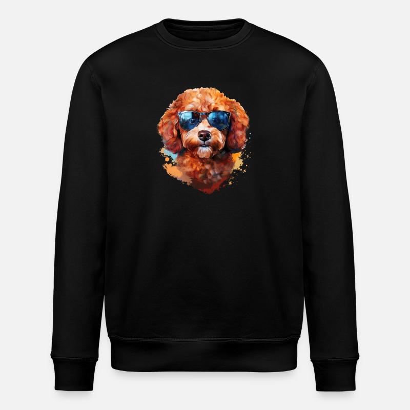 Kleinpudel mit Sonnenbrille - Stanley/Stella Unisex Bio-Sweatshirt ROLLER - Schwarz
