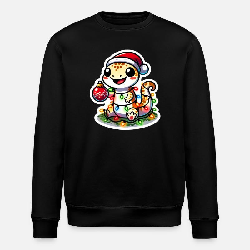 Gecko de Noël Glam - Sweat bio ROLLER Stanley/Stella Unisexe - noir
