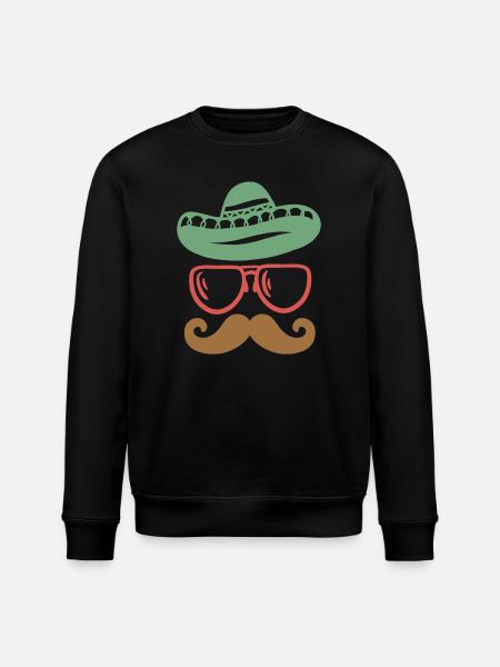 Cinco de Mayo mexikanisch Schnurrbart - Stanley/Stella Unisex Bio-Sweatshirt ROLLER - Schwarz