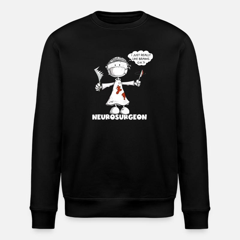 Neurochirurg Spruch Chirurg Strichmännchen Cartoon - Stanley/Stella Unisex Bio-Sweatshirt ROLLER - Schwarz