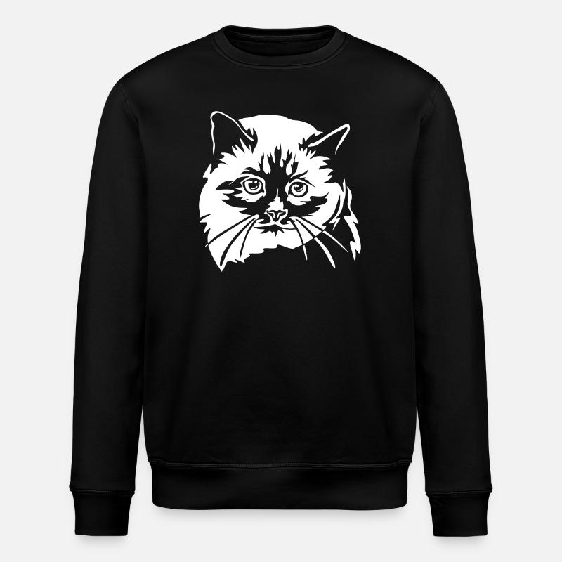 Birma Katze "Black Edition" - Stanley/Stella Unisex Bio-Sweatshirt ROLLER - Schwarz