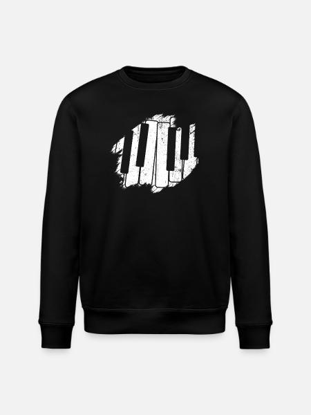 Monochrome Piano Keys Brush - Stanley/Stella ROLLER Unisex Organic Sweatshirt - black