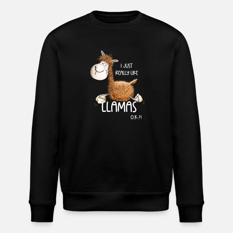 I Just Really Like Llamas - Stanley/Stella ROLLER Unisex Organic Sweatshirt - black