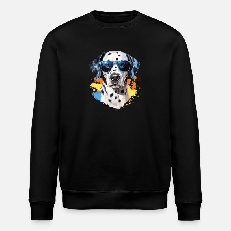 Dalmatien avec lunettes de soleil - Sweat bio ROLLER Stanley/Stella Unisexe - noir