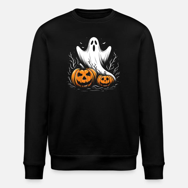 Halloween ghost - Stanley/Stella ROLLER Unisex Organic Sweatshirt - black