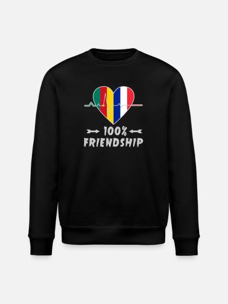 Cameroon and France 100% friendship - Stanley/Stella ROLLER Unisex Organic Sweatshirt - black