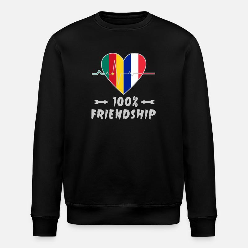 Kamerun und Frankreich 100% Freundschaft - Stanley/Stella Unisex Bio-Sweatshirt ROLLER - Schwarz