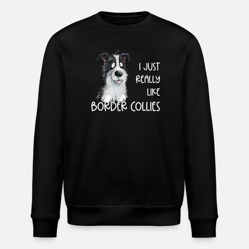 Drolliger Border Collie Hund Spruch - Stanley/Stella Unisex Bio-Sweatshirt ROLLER - Schwarz