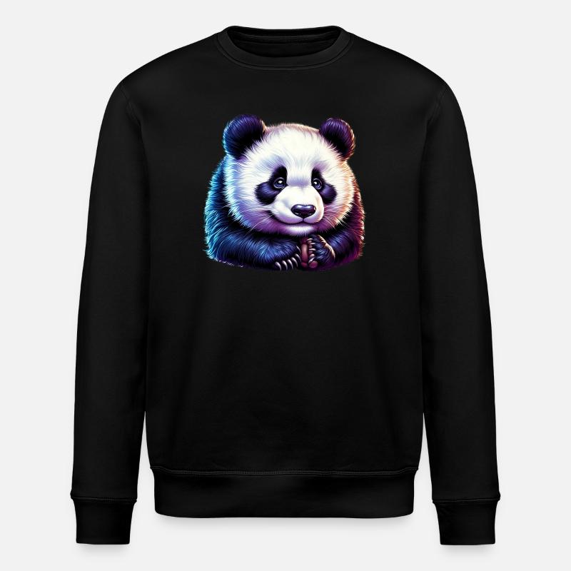 Panda - Stanley/Stella ROLLER Unisex Organic Sweatshirt - black