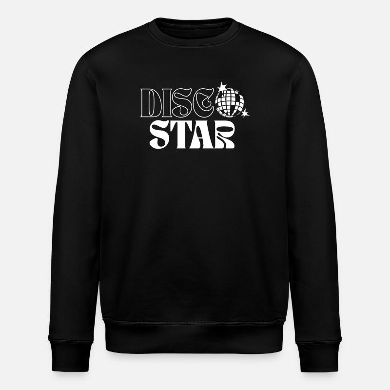 Retro Disco Sterne Muster - Stanley/Stella Unisex Bio-Sweatshirt ROLLER - Schwarz