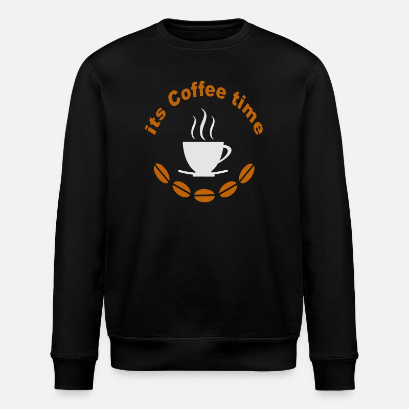 Kaffeetasse und Kaffeebohnen - Stanley/Stella Unisex Bio-Sweatshirt ROLLER - Schwarz