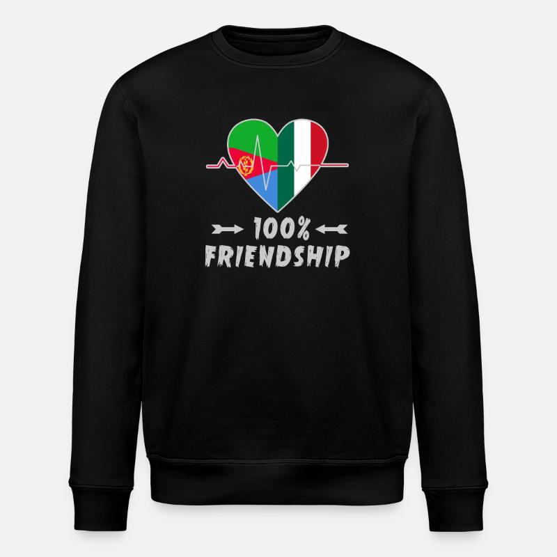 Eritrea and Italy 100% friendship - Stanley/Stella ROLLER Unisex Organic Sweatshirt - black